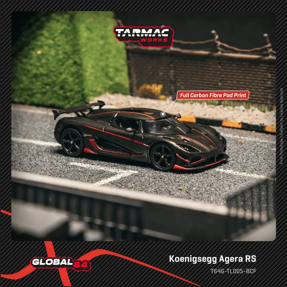 Tw 1 64 Koenigsegg Agera Rs Black Carbon Fiber Red 1:64 Diecast