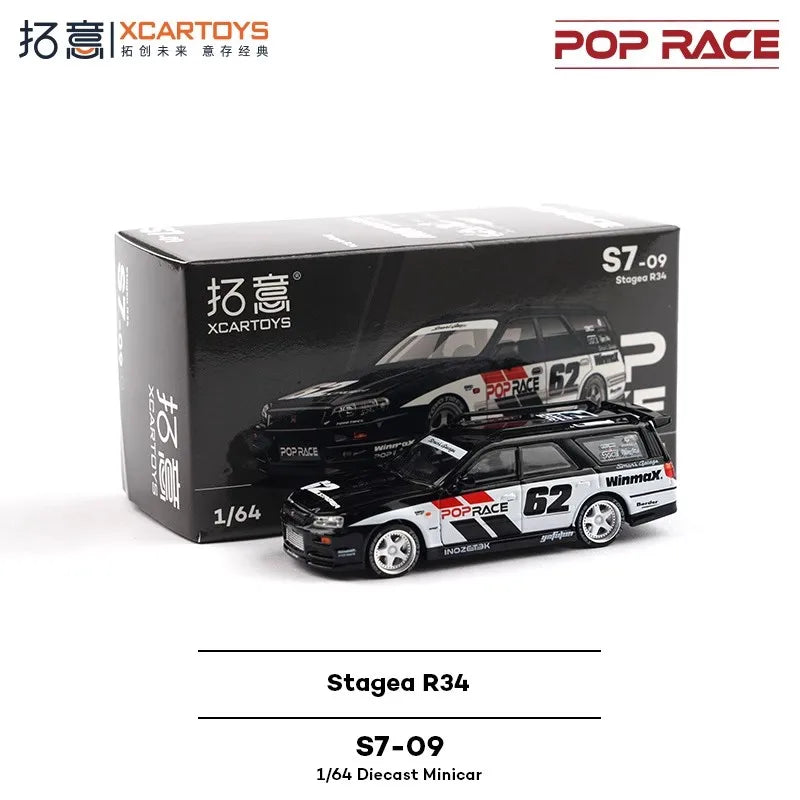XCARTOYS Pop Race Stagea R34 1 64 S7 09 1:64 Diecast