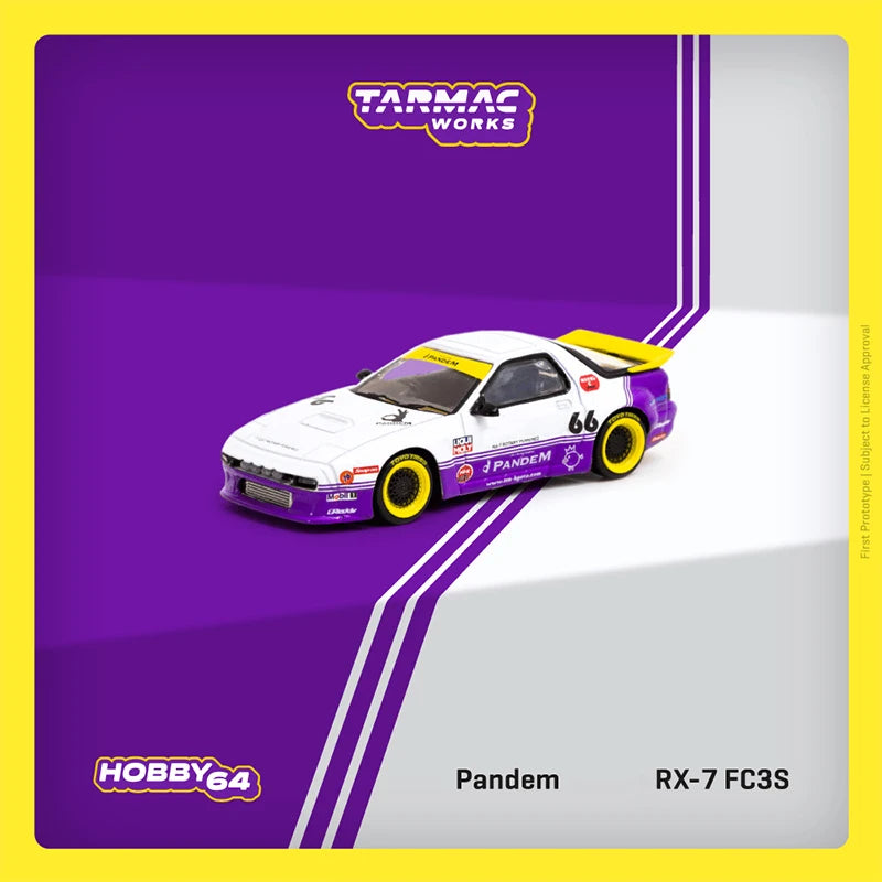 Tarmac Works Mazda Pandem RX-7 FC3S White Purple 1:64 Diecast