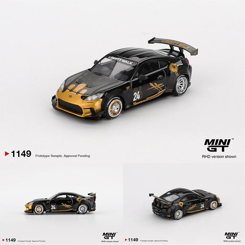 Toyota GR 86 LB Nation Black Gold MINI GT 1:64 Scale Diecast Model Car