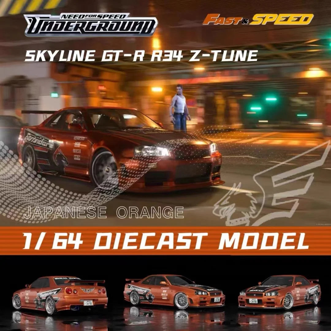 Fast Speed Fs Skyline GT-R R34 Z Tune 1 1:64 Diecast