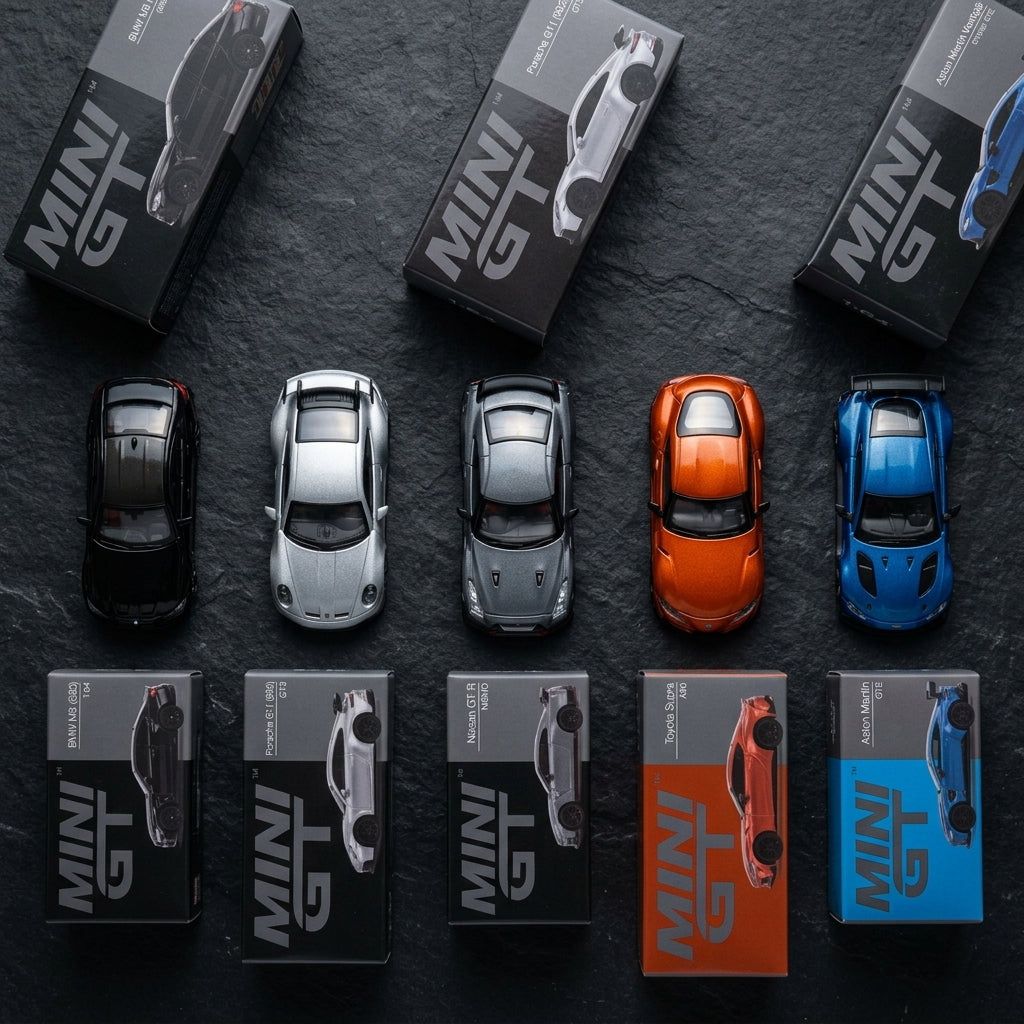 MINI GT premium 1:64 diecast model cars with original packaging boxes