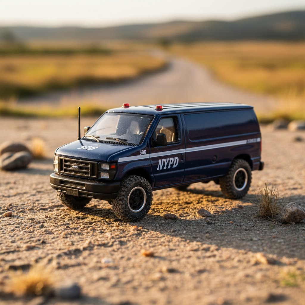 Ford E-350 Van NYPD 596 1:64 Diecast