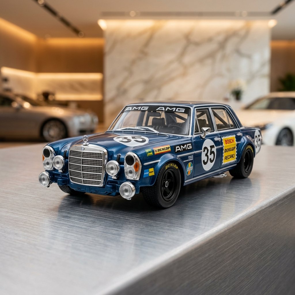 Liberty64 Mercedes-Benz 300 SEL 6.3 Blue Pig 1:64 Diecast