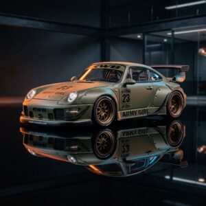 Tarmac Works Porsche TW RWB 993 ARMY GIRL 1:64 Diecast