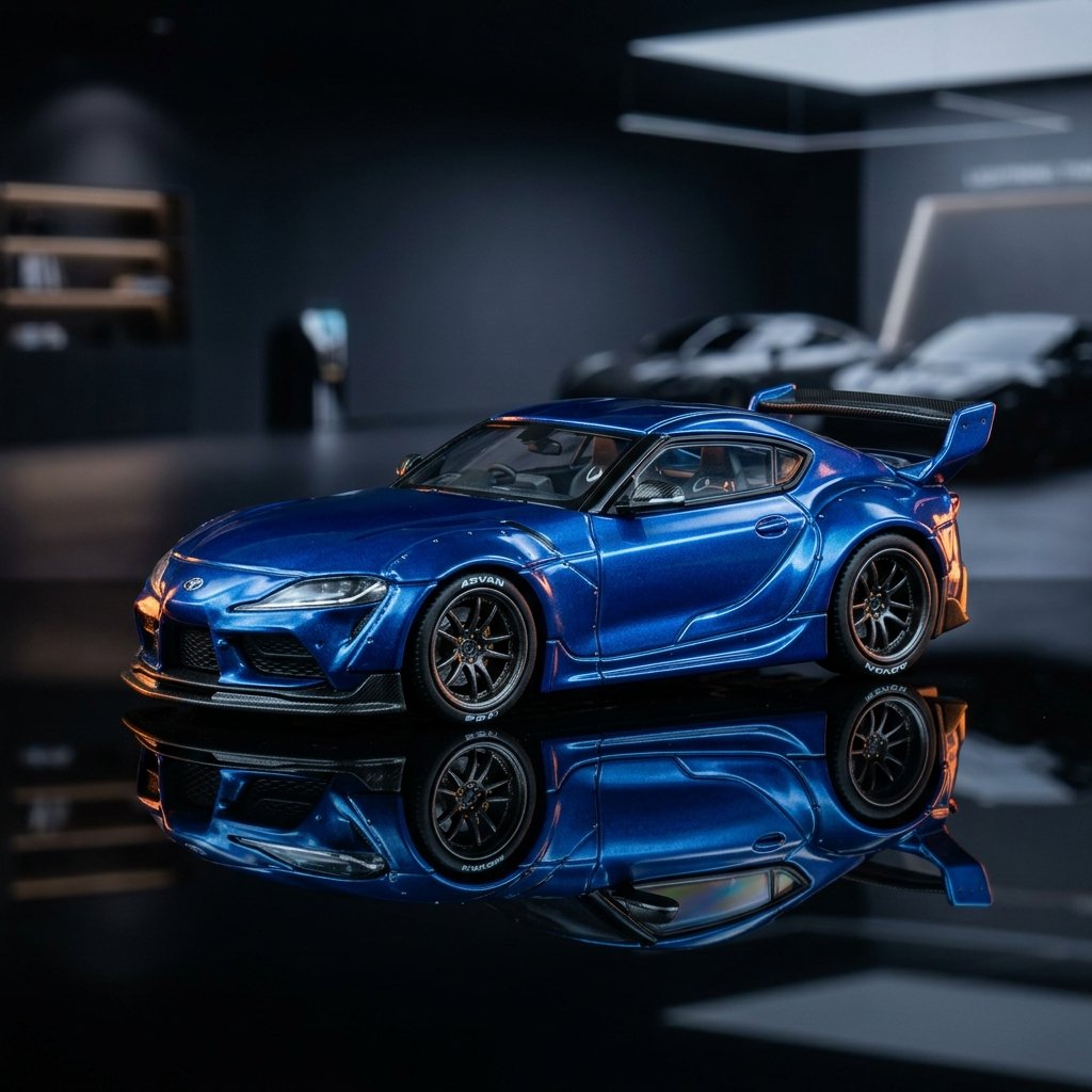 Toyota RWB 964 Supra A90 Lightning Time Micro 1:64 Scale Diecast Model Car