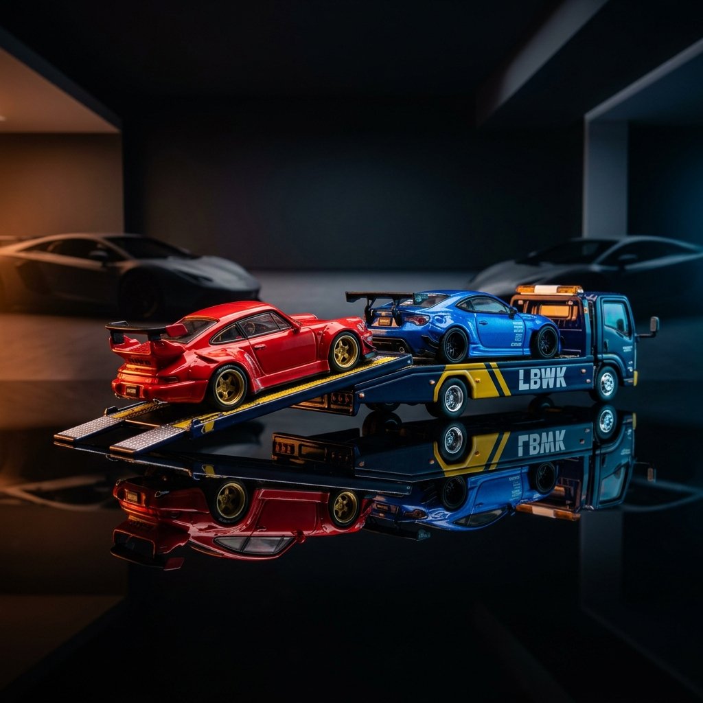 LBWK Trailer Set T1 RWB 964 GT86 1:64 Diecast
