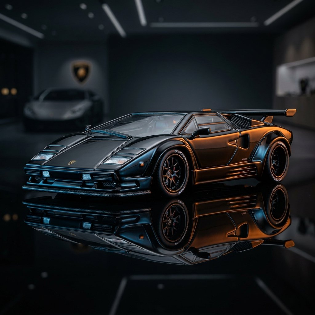 MINI GT Lamborghini Countach LB Works Black 1:64 Diecast
