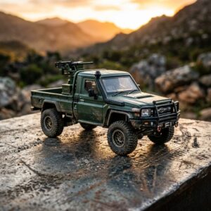 Toyota Land Cruiser LC79 J70 Armed Pickup Truck HobbyFans 1:64 Scale Diecast Model Car