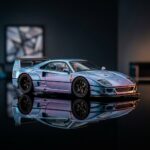 Ferrari F40 LBWK Ice Blue Magic Purple Star 1:64 Diecast
