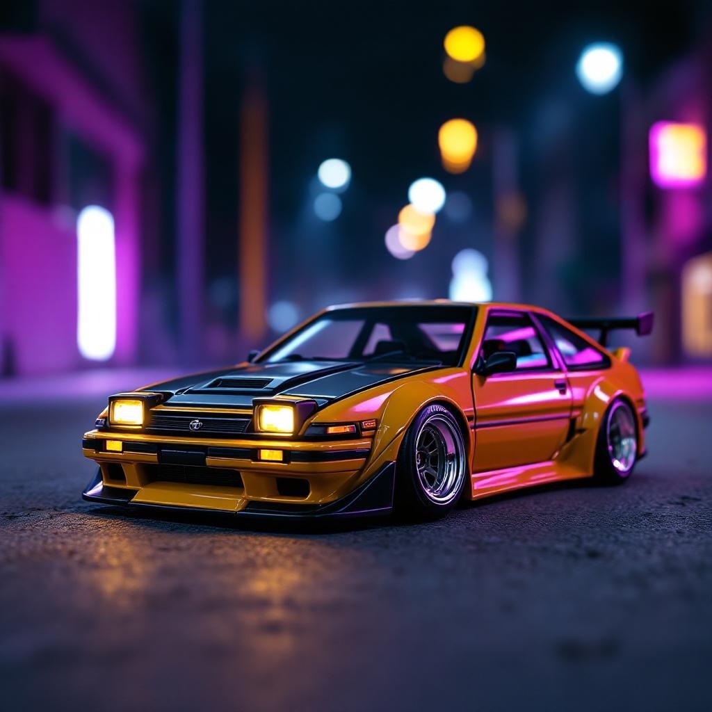 Toyota AE86 Initial D Tofu Shop Time Micro 1:64 Scale Diecast Model Car