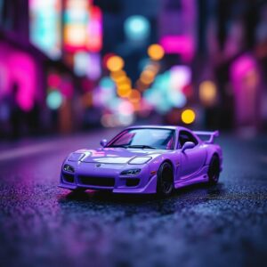 Tarmac Works Mazda Pandem RX-7 FC3S White Purple 1:64 Diecast