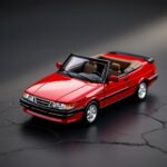 Tarmac Works Saab 900 Turbo Convertible Red 1:64 Diecast