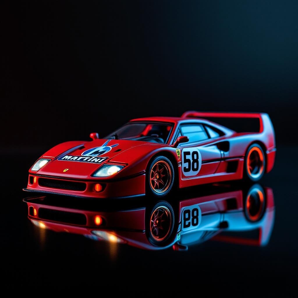 Ferrari F40 LBWK #58 Martini DM Model 1:64 Diecast