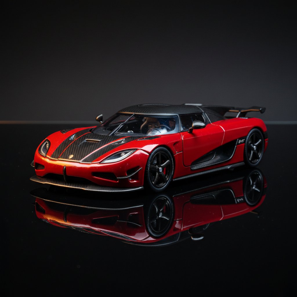 Tw 1 64 Koenigsegg Agera Rs Black Carbon Fiber Red 1:64 Diecast