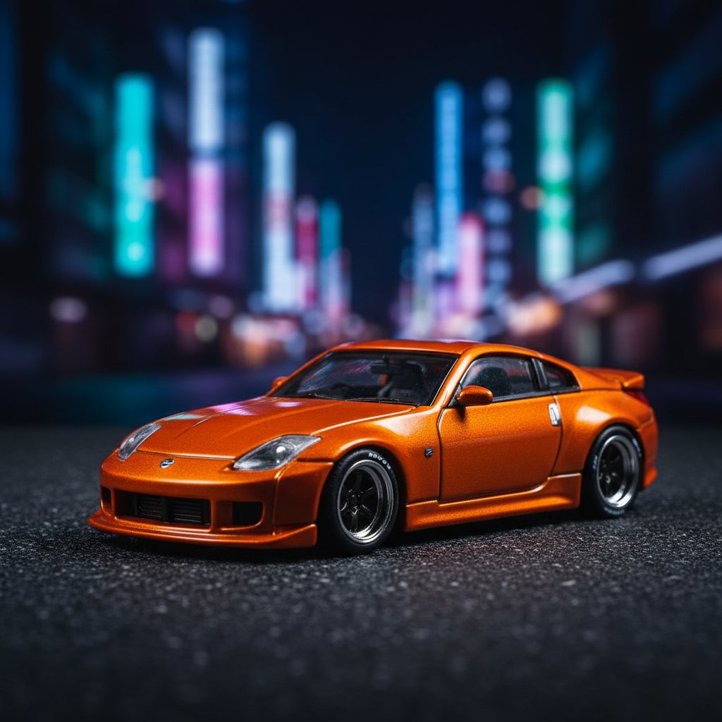 Tw 1 64 Nissan Veilside Ffz400 Fairlady Z Orange Tarmac 1:64 Diecast