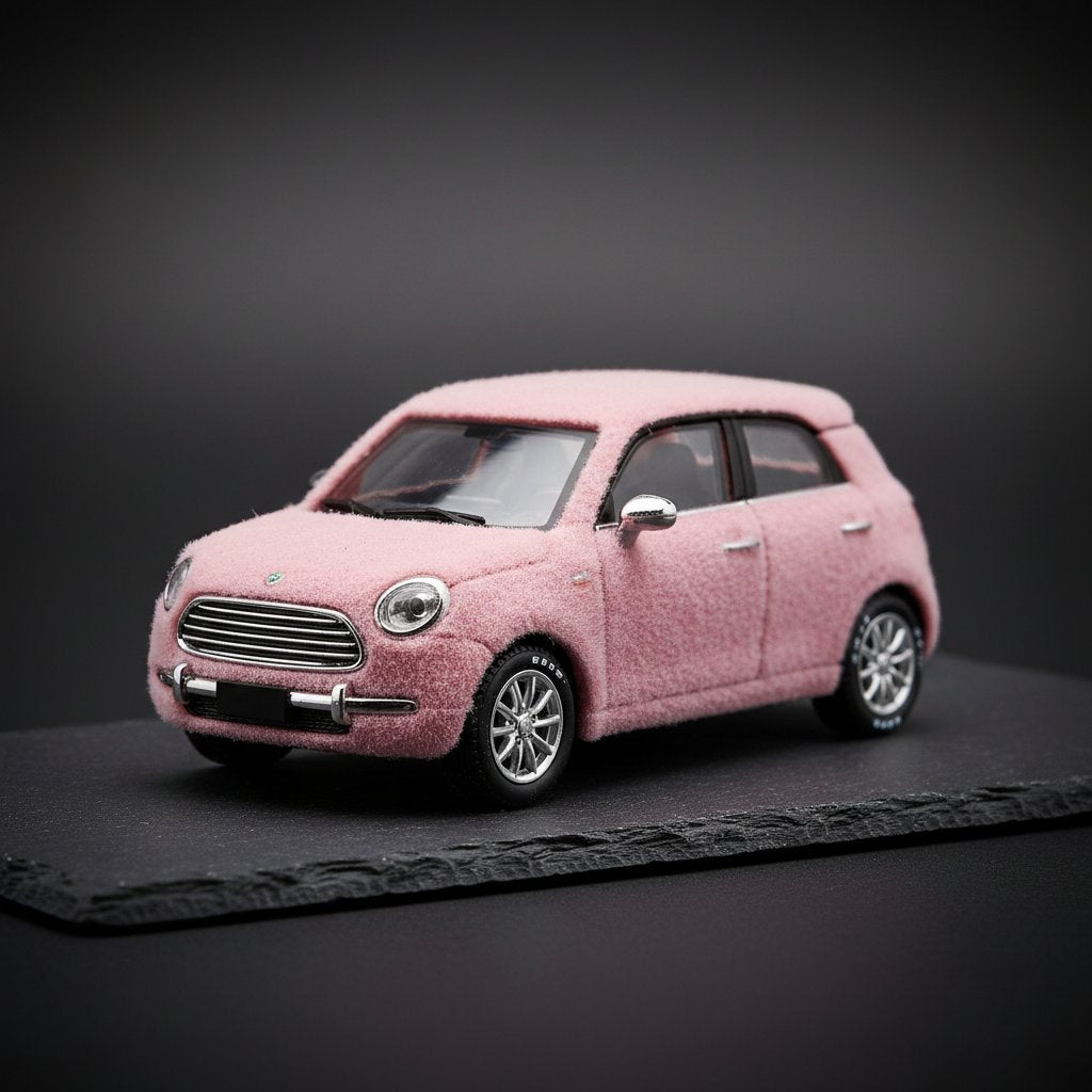 XCARTOYS Icar V23 Pink Flocking Style 1 64 Metal Plastic 1:64 Diecast