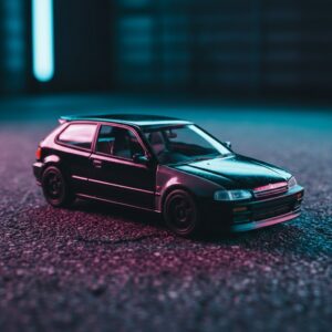 Pop Race1 64 Civic Eg6 Rocket Rabbit Black Grey Painting 1:64 Diecast