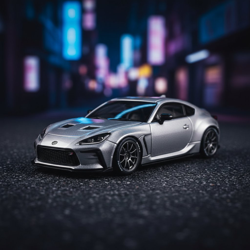 Pop Race 1 64 Toyota Pandem GR 86 Silver S41 1:64 Diecast