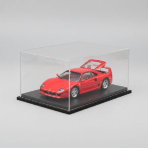 1:18 scale diecast display case with clear acrylic cover and black plinth